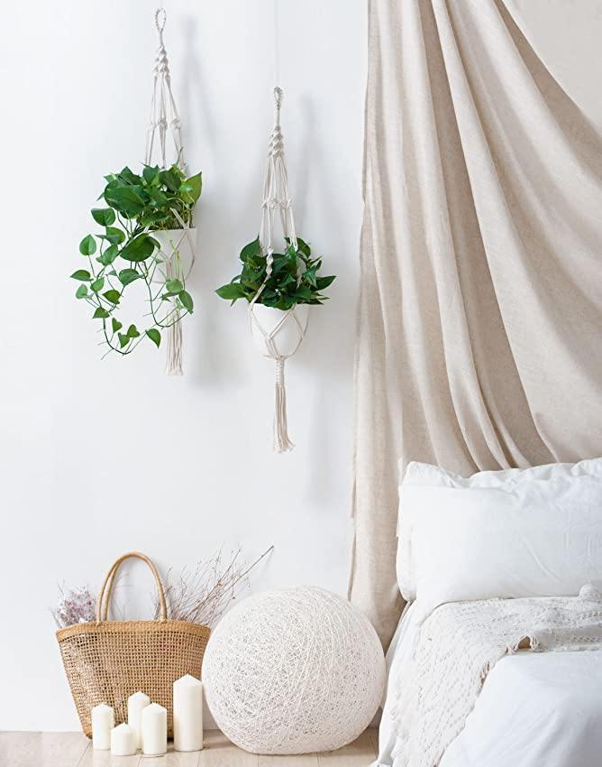 4-delad handgjord Boho Macrame växthållare set MILA Sverige