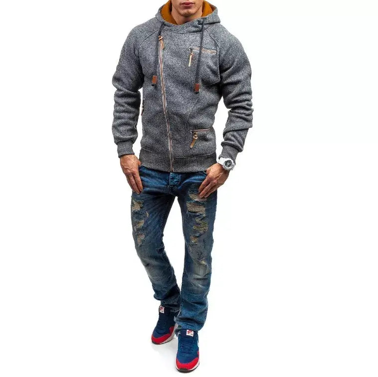 Casual Solid långärmade varma huvtröjor-Clothes for Men-Bellasverige-Hemnix