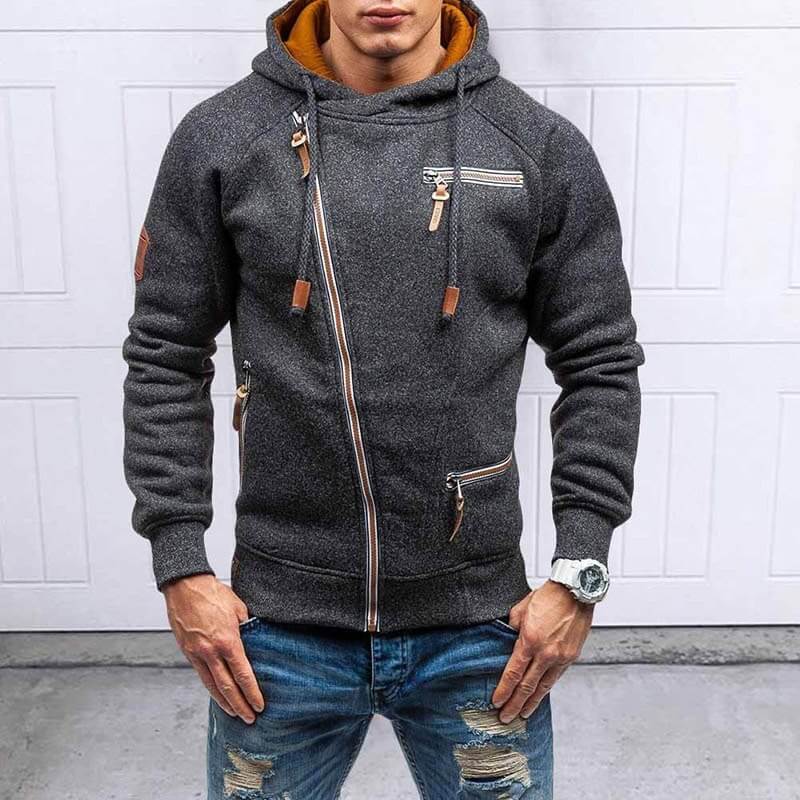 Casual Solid långärmade varma huvtröjor-Clothes for Men-Bellasverige-Hemnix