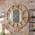 Vintage Spegel Väggklocka | Tyst Sweep | Industriell Stil Dekor | Backa för Backa Carvallo