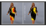 Plus storlek solros print casual klänning-Clothes for women-Hemnix-Hemnix