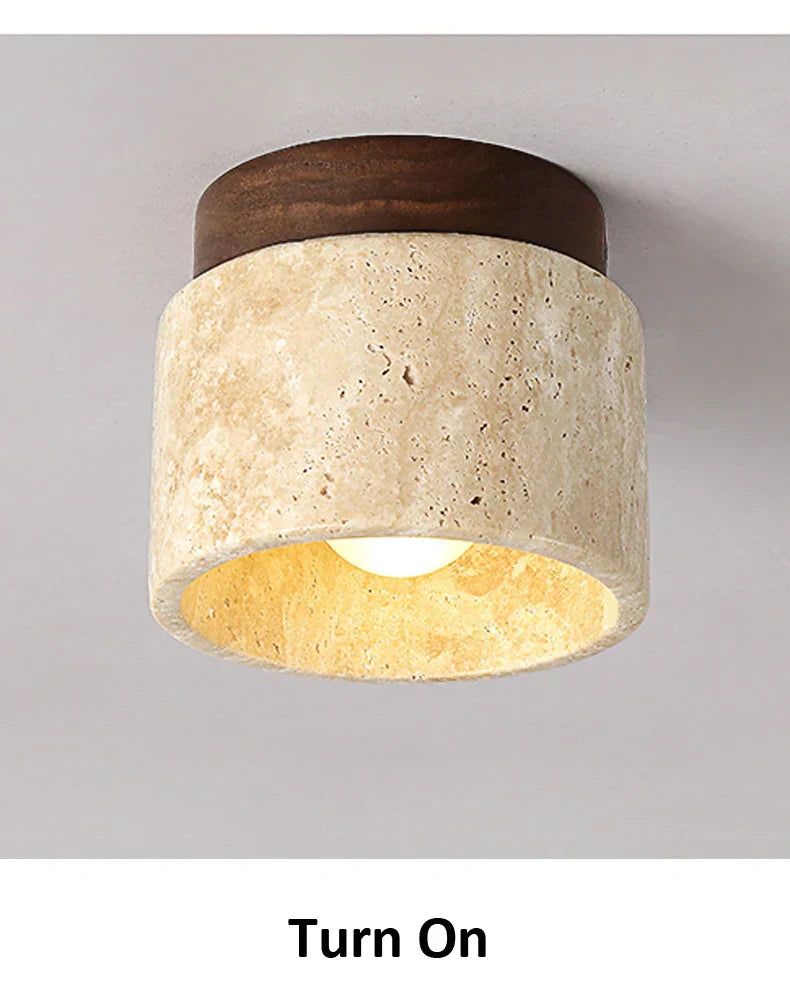 Taklampa Marmor Trä Modern Minimalistisk Lampa Carvallo