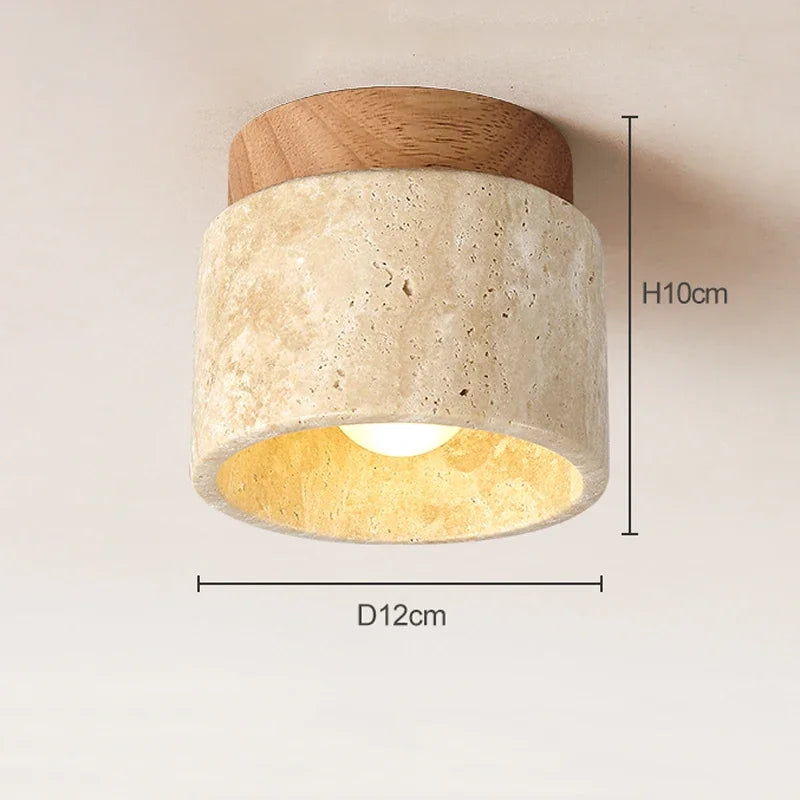 Taklampa Marmor Trä Modern Minimalistisk Lampa Carvallo