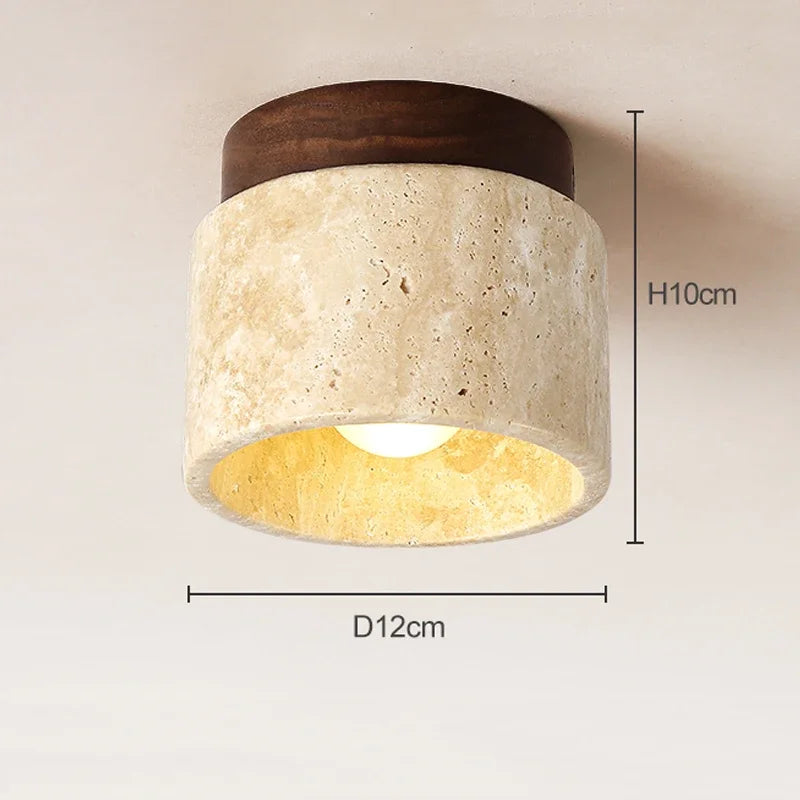 Taklampa Marmor Trä Modern Minimalistisk Lampa Carvallo