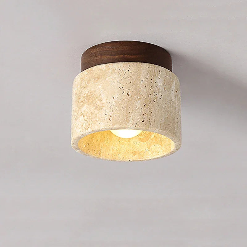 Taklampa Marmor Trä Modern Minimalistisk Lampa Carvallo