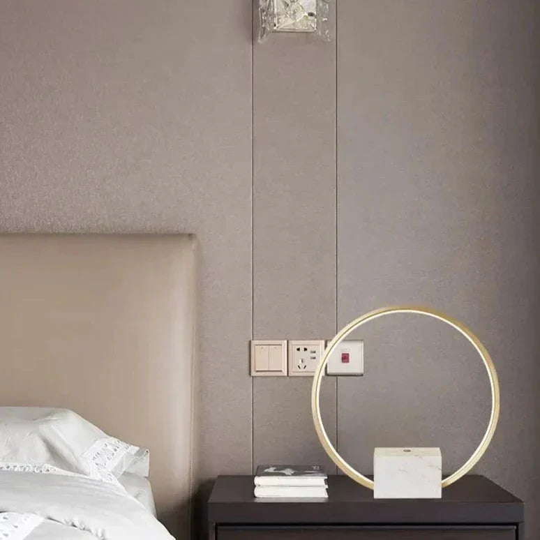 Minimalistisk Ambient Koppar Marmor Lampa - Vit Guld Carvallo