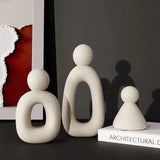 Modern minimalist set av familjestatyer i resin dekoration Carvallo