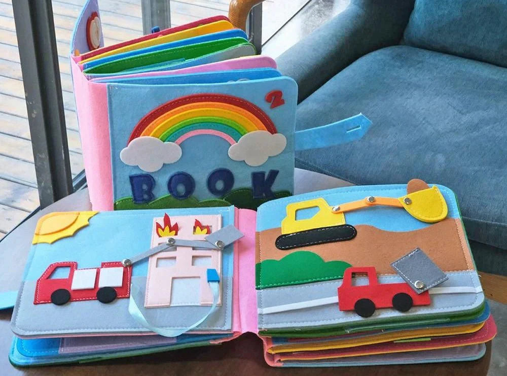 Montessori-aktivitetsbok med filt – interaktivt lärande och berättarkul för barn MILA Sverige