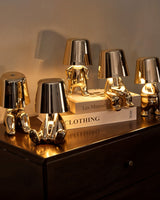 Guld USB uppladdningsbar bordslampa med dimmerfunktion 1800mAh Carvallo