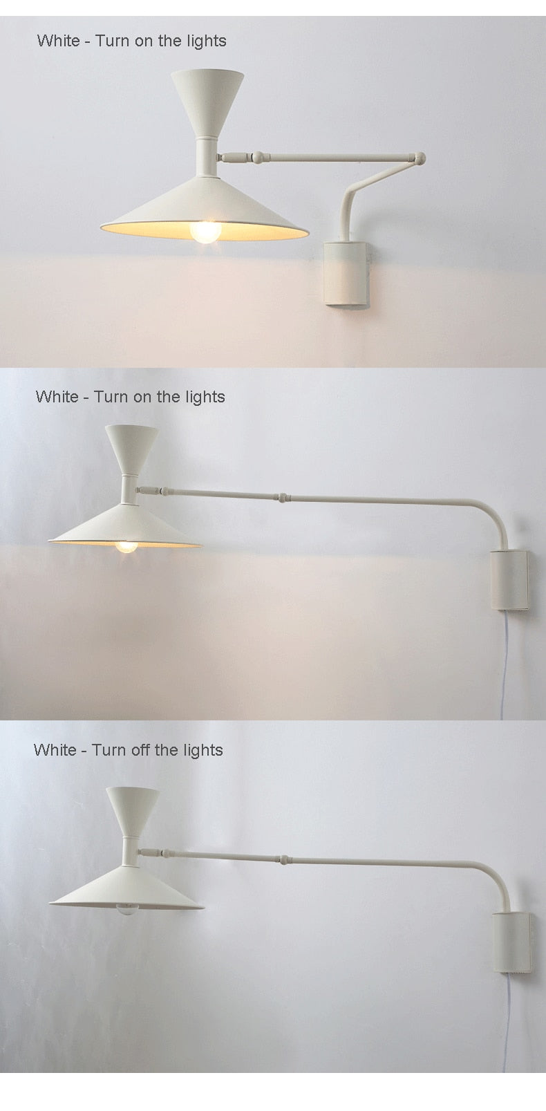 Inomhus Swing Arm Vägglampa För Sovrum Och Vardagsrum Carvallo