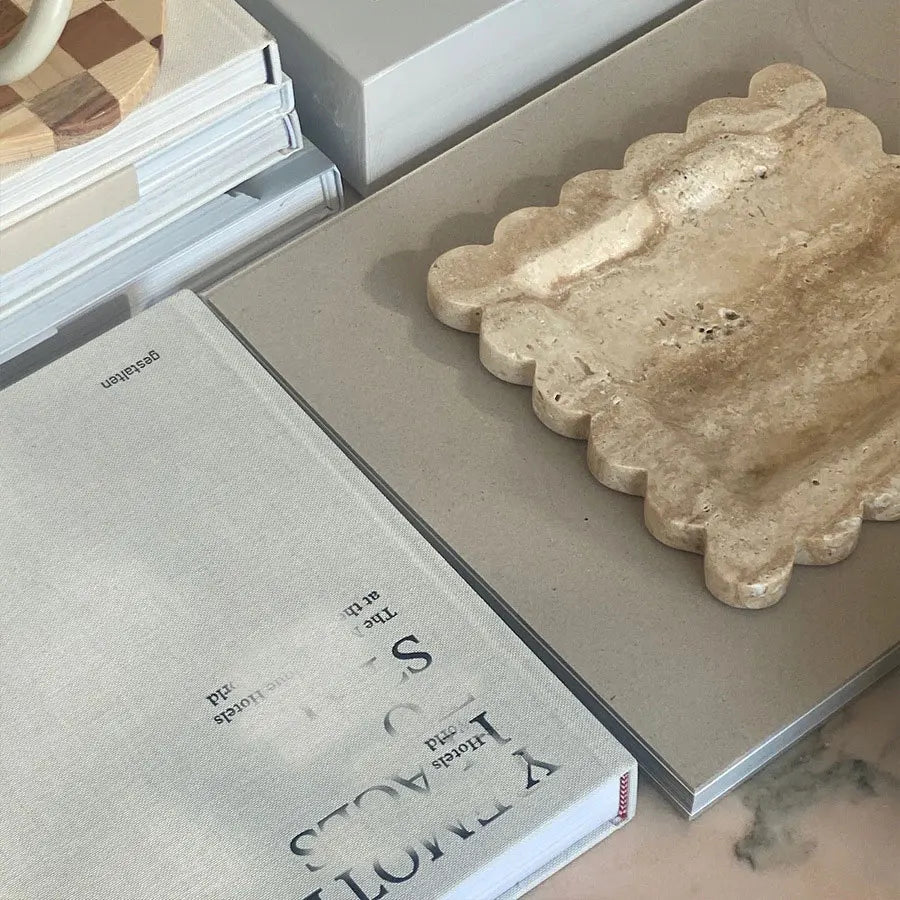 Naturstensdekorerande displayfat - Kvadratisk 20cm Estetisk Carvallo