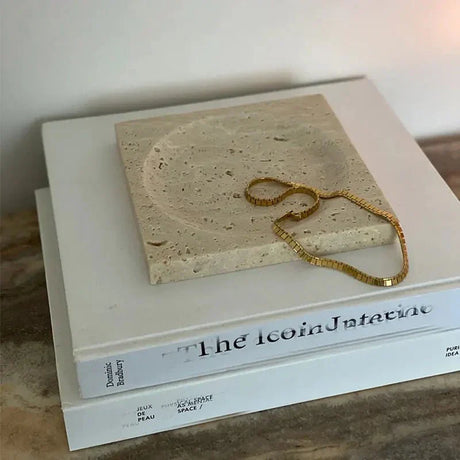 Naturstensdekorerande displayfat - Kvadratisk 20cm Estetisk Carvallo