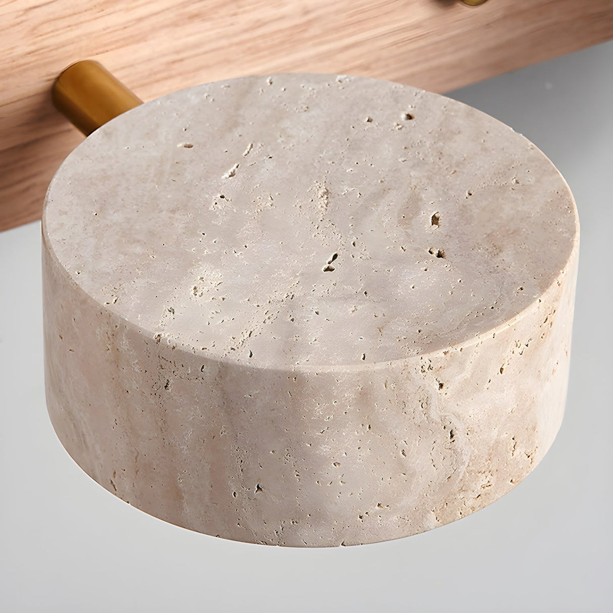 Vägglampa med natursten och träfinish Carvallo