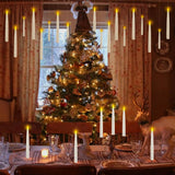 Svävande LED-Ljus med Trollstav Fjärrkontroll | Flamlösa Hängande Dekorationsljus för Jul, Halloween & Bröllop-Inomhusbelysning-BB-Hemnix