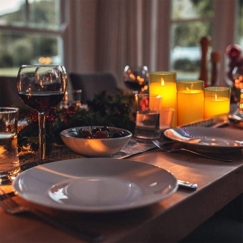 Glowelle - LED-vaxljus med Realistisk Flameffekt med Fjärrkontroll och Dimmer-Inomhusbelysning-BB-Hemnix