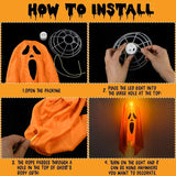 Halloween LED Spöklampa – Hängande Skräckdekoration för Inomhus och Utomhus-Halloween Dekoration-BB-Hemnix