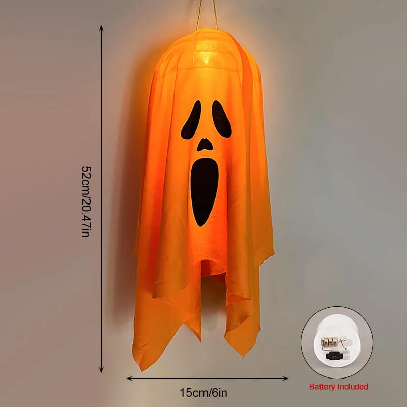 Halloween LED Spöklampa – Hängande Skräckdekoration för Inomhus och Utomhus-Halloween Dekoration-BB-Orange: Spökhuvud-Hemnix