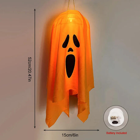 Halloween LED Spöklampa – Hängande Skräckdekoration för Inomhus och Utomhus-Halloween Dekoration-BB-Orange: Spökhuvud-Hemnix