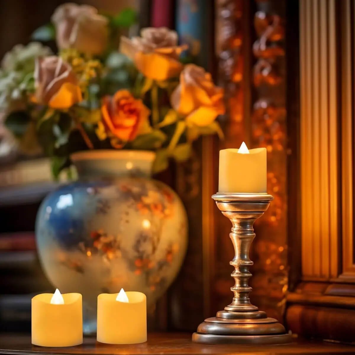 Flammafria LED-Ljus – Kreativa Te-Ljus med Varm Vitt Ljus-Inomhusbelysning-BB-Hemnix