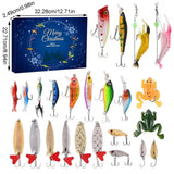 AnglerAdvent - 24 Dagars Julnedräkning Presentuppsättning med Olika Fiskedrag och Tackel-Adventskalender Jul-BB-Hemnix