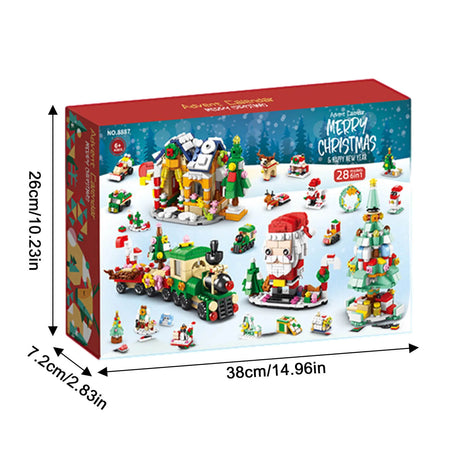 Jul Adventskalender Byggklossar för Barn - 24 Dagars Nedräkning med Stort Byggset, Perfekt DIY Julklapp för Barn-Adventskalender Jul-BB-Julgran-Hemnix