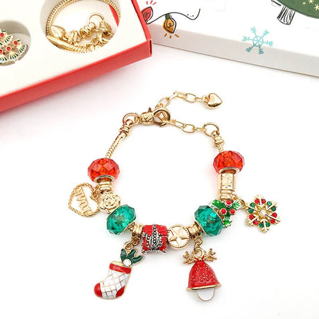 Lyxig Smyckes-Adventskalender för Barn – 24 Luckor med Armband och Berlocker för DIY Julsmycken-Adventskalender Jul-BB-Hemnix