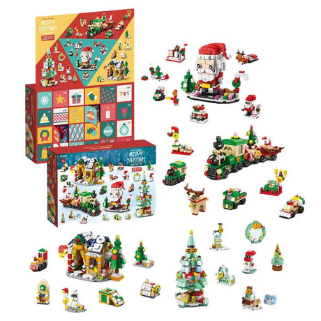 Jul Adventskalender Byggklossar för Barn - 24 Dagars Nedräkning med Stort Byggset, Perfekt DIY Julklapp för Barn-Adventskalender Jul-BB-Hemnix