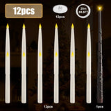 Svävande LED-Ljus med Trollstav Fjärrkontroll | Flamlösa Hängande Dekorationsljus för Jul, Halloween & Bröllop-Inomhusbelysning-BB-12 st-Hemnix