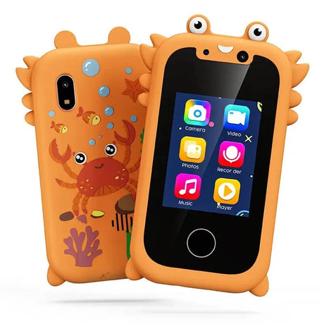 Barnvänlig Smarttelefon med HD-kamera, Musikspelare och Pekskärm – Lärande och Underhållning-Smartelefon Barn-BB-Orange-Hemnix