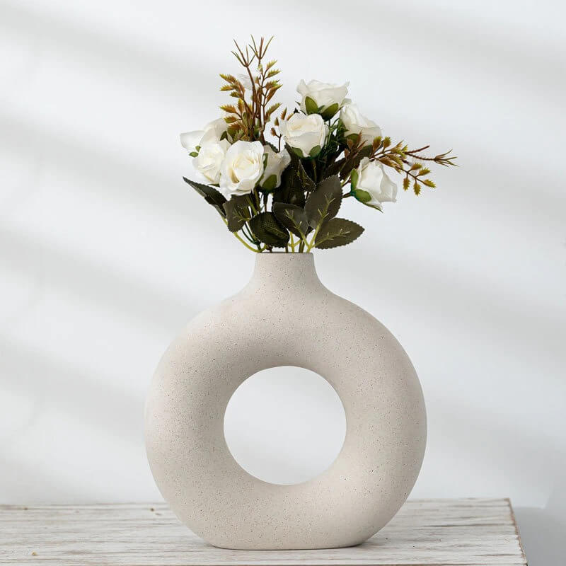 Minimalistisk Keramisk Vase | Nordisk Matt Finish | Miljövänlig | För Blommor Carvallo