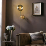 GlassGleam Lampa - Nordisk Guld Inomhus Glasboll Vägglampa Carvallo