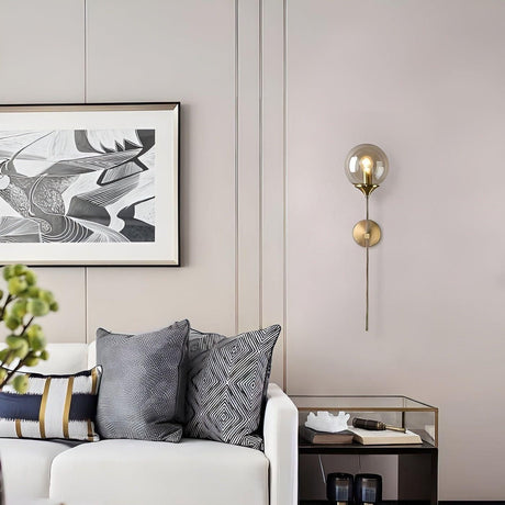 GlassGleam Lampa - Nordisk Guld Inomhus Glasboll Vägglampa Carvallo