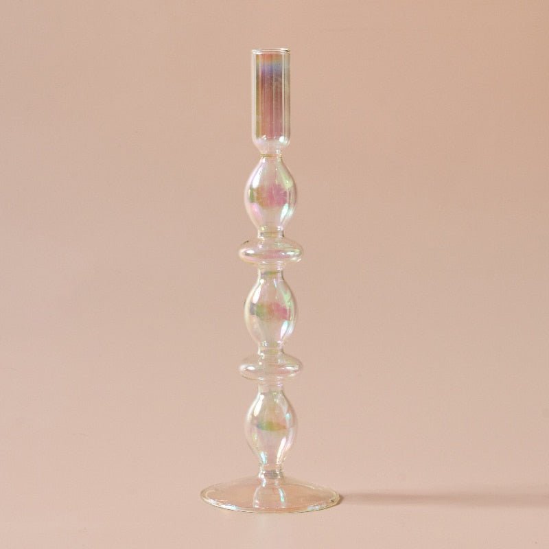 Nordiska iriserande ljushållare i robust glasstil Carvallo