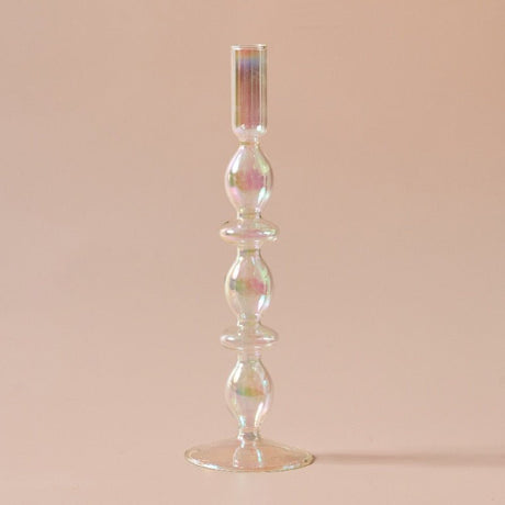 Nordiska iriserande ljushållare i robust glasstil Carvallo