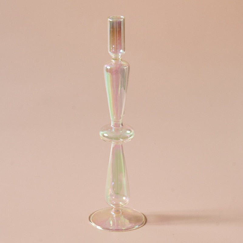 Nordiska iriserande ljushållare i robust glasstil Carvallo