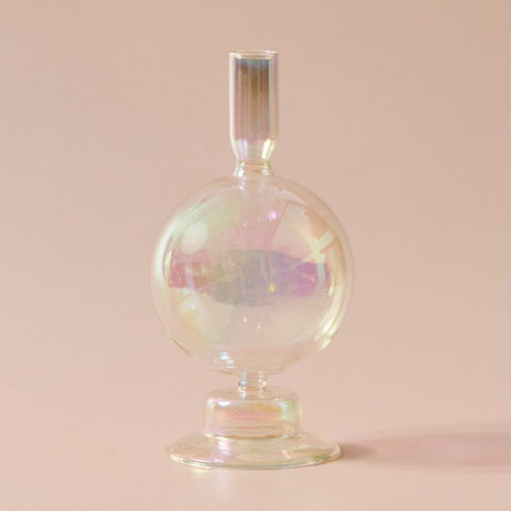 Nordiska iriserande ljushållare i robust glasstil Carvallo