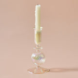 Nordiska iriserande ljushållare i robust glasstil Carvallo