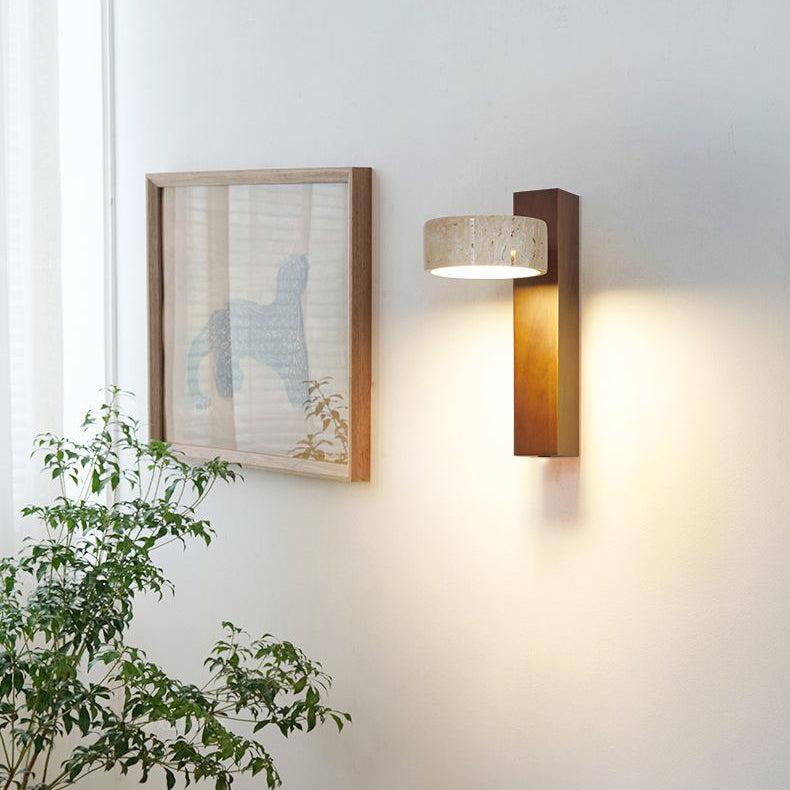 Travertin Vägghängd Lampa – Wabi Sabi Stil Vägglampa för Moderna Interiörer Carvallo