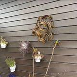 Golden Roar - Exquisite Guldpläterad Hartz Lejonhuvud Väggmonterad Skulptur Carvallo