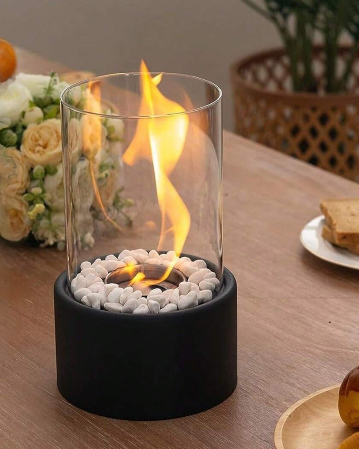 Carvallo – Elegant Oljelampa av Metall och Glas med Öppen Låga Carvallo