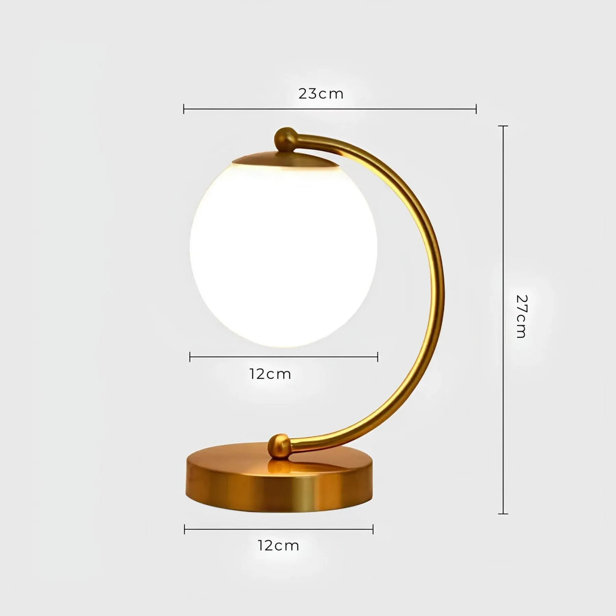 StellarSphere Light – Lyxig glaskula bordslampa med träbas Carvallo