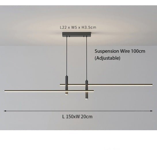 LumiLine – Modern LED Linear Taklampa med Justerbar Höjd och Dimmer Hemnix