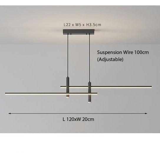 LumiLine – Modern LED Linear Taklampa med Justerbar Höjd och Dimmer Hemnix