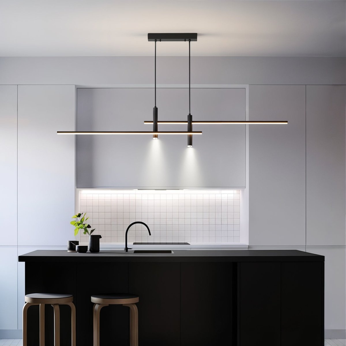 LumiLine – Modern LED Linear Taklampa med Justerbar Höjd och Dimmer Hemnix