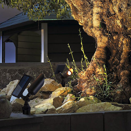 Trädgård Solar LED Landskaps Spotlights Svart Carvallo