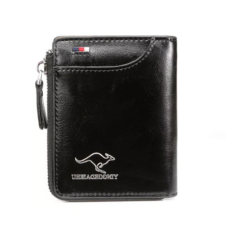 Royaleva Herrers RFID-blocker plånbok med dragkedja Multi kreditkortshållare khaki brun svart Carvallo