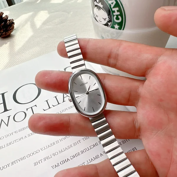 Royaleva Lyx Oval Kvinno Quartz Klocka (Rostfritt Stål) Carvallo