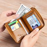 Royaleva Herrers RFID-blocker plånbok med dragkedja Multi kreditkortshållare khaki brun svart Carvallo