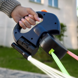 Dubbelt utdragbar hundkoppel med ficklampa och avfallshållare Carvallo
