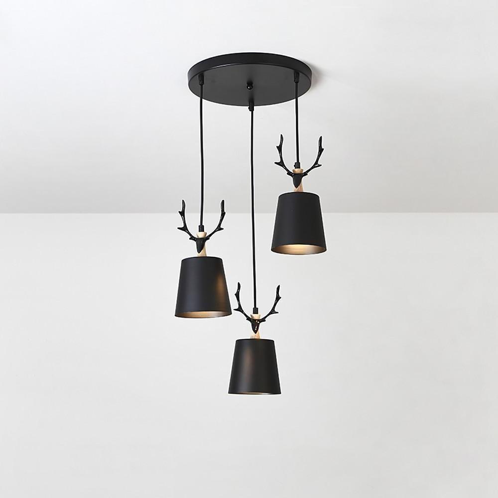 3-ljus Renhorn Design LED Klassisk Kandelaber Hängande Lampa Carvallo